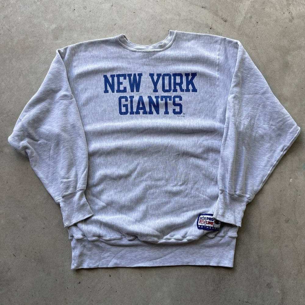 Vintage 1996 New York Giants Champion Reverse Weave XXL Grey NFL‎ Pro Line